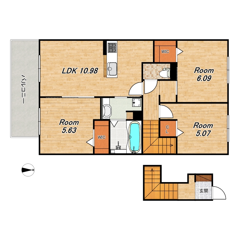 フローラ西向日の間取り