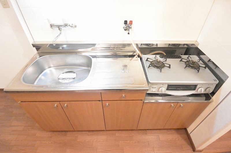 キッチン　２口ガスコンロ設置済キッチン