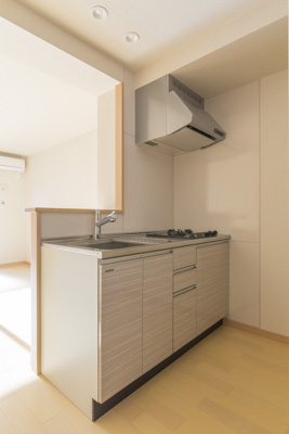 キッチン　2口コンロ付対面キッチン