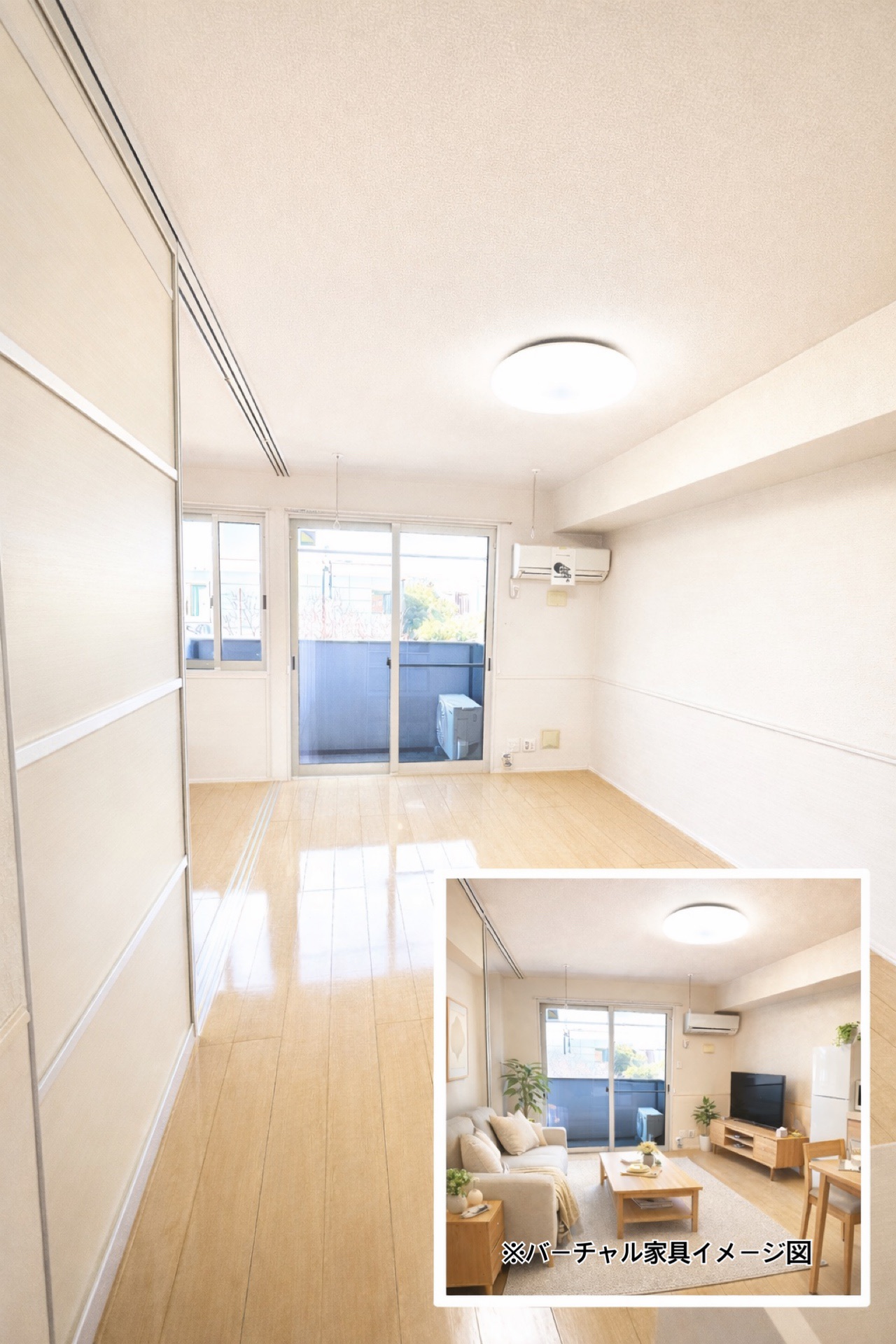 居室・リビング　※同タイプ反転間取り、画像内バーチャル家具写真あり