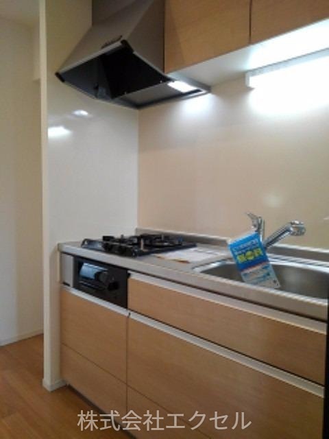 キッチン　２口コンロのシステムキッチンです。