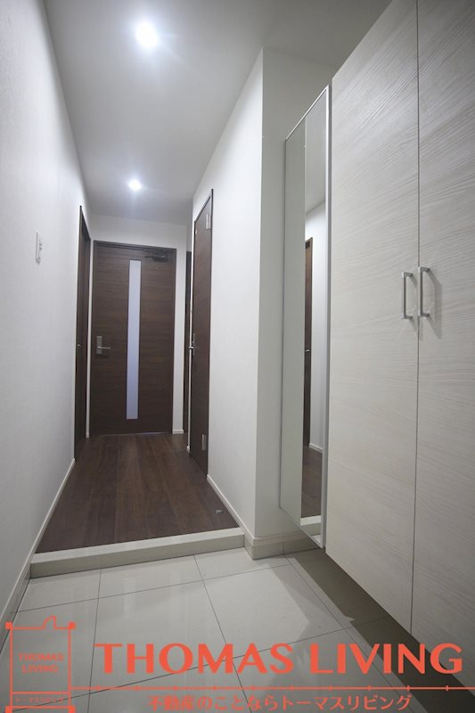 玄関　姿見付き★トールシューズボックス♪