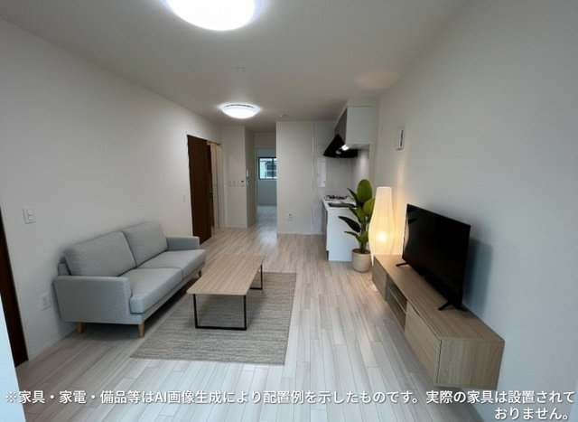 居室・リビング　※家具・家電・備品等はＡＩ画像生成により配置礼を示したもので