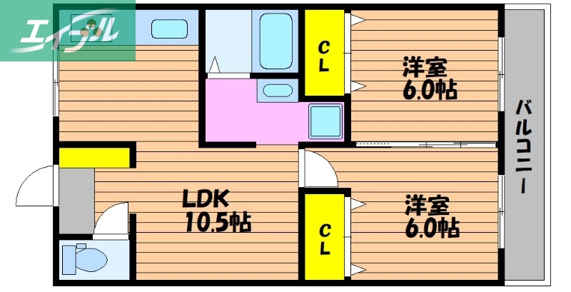 マンション津高の間取り写真