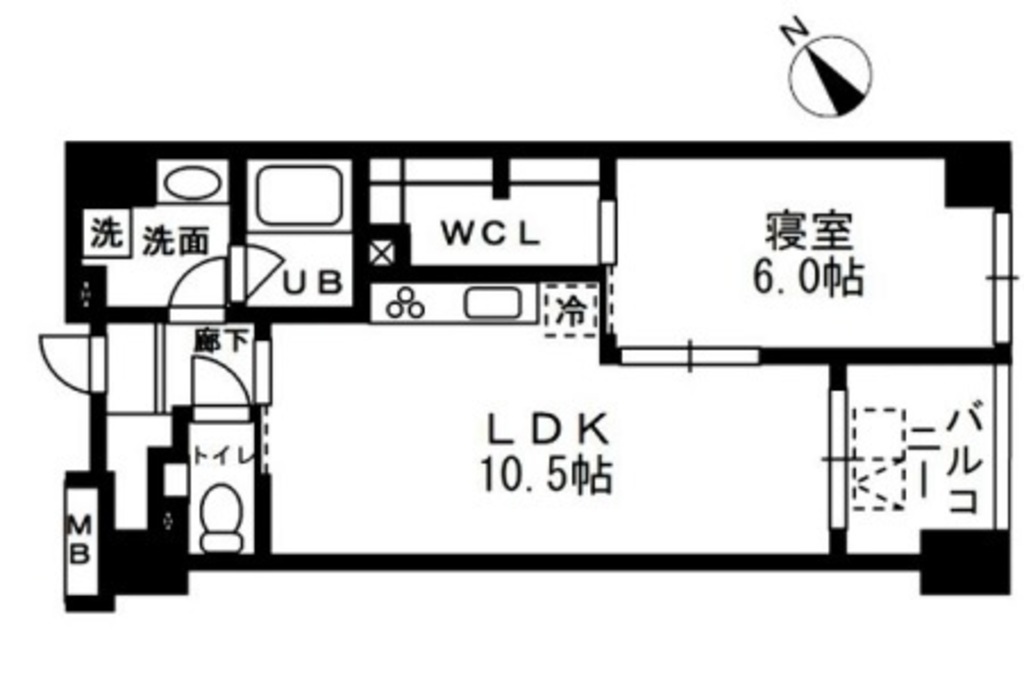 都営新宿線 浜町駅 徒歩3分 10階建 築21年の間取り写真