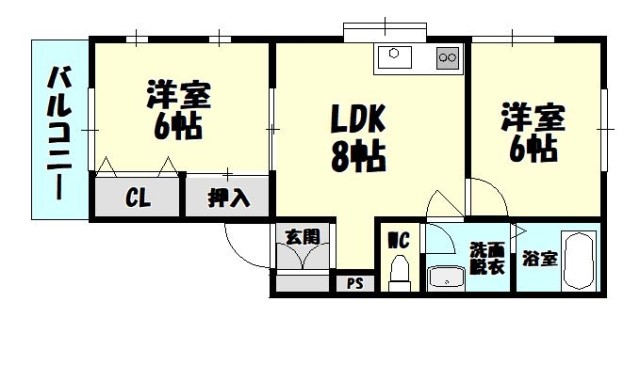 ＪＲ篠栗線 柚須駅 徒歩20分 2階建 築33年の間取り写真