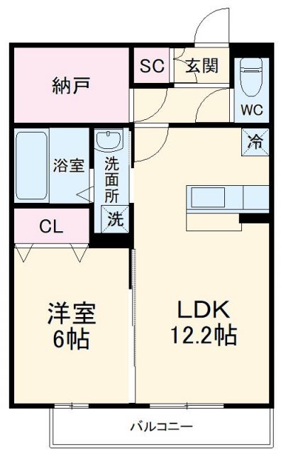 D-room与野公園 Aの間取り写真
