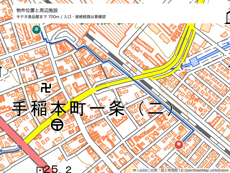 スーパー　キテネ食品館（スーパー）まで700m