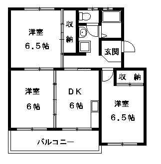 浜松市中央区高丘西のマンションの間取り