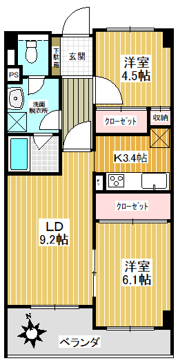 パスレル秀栄の間取り