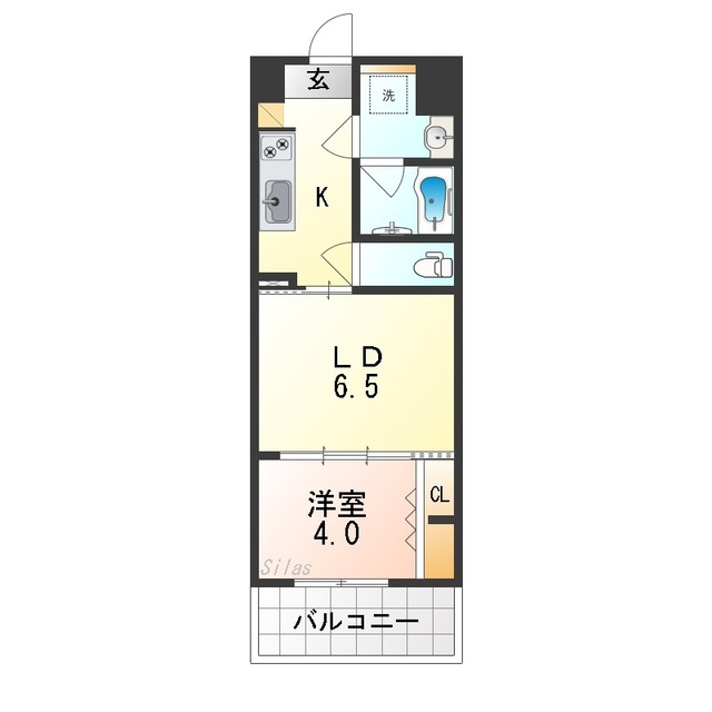 大阪市西成区玉出西のマンションの間取り