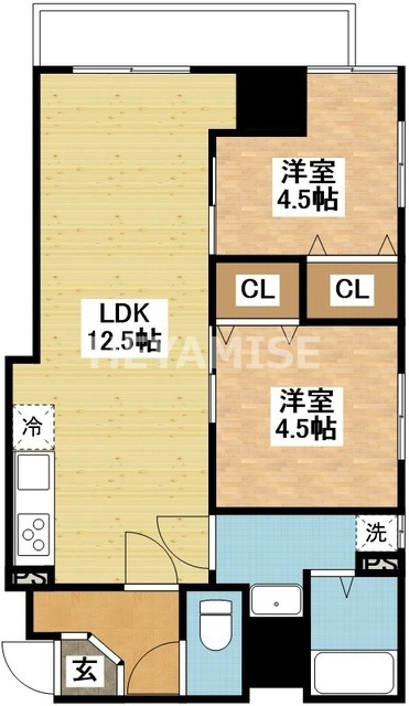 長崎市丸山町のマンションの間取り