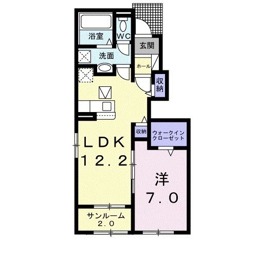 【常陸太田市宮本町のアパートの間取り】