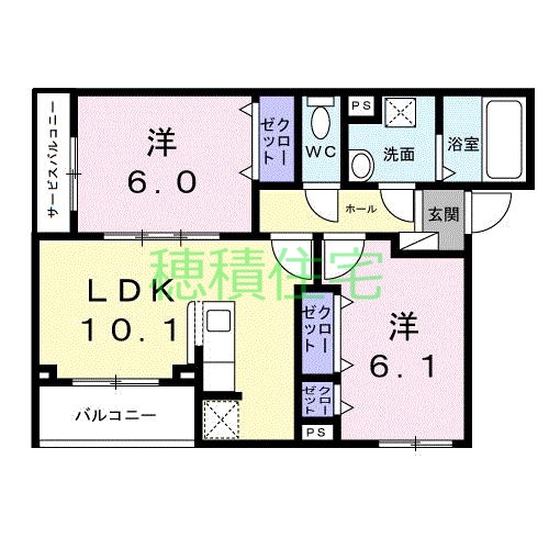 高槻市氷室町のアパートの間取り