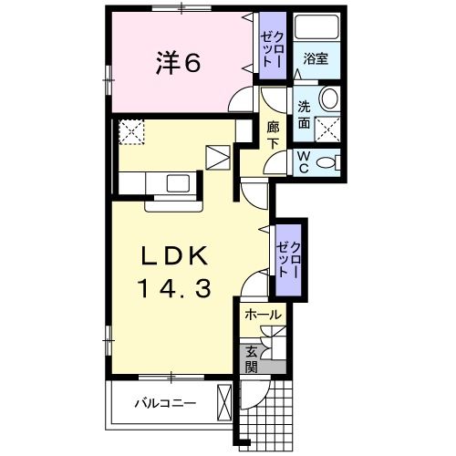 北九州市八幡西区町上津役西のアパートの間取り