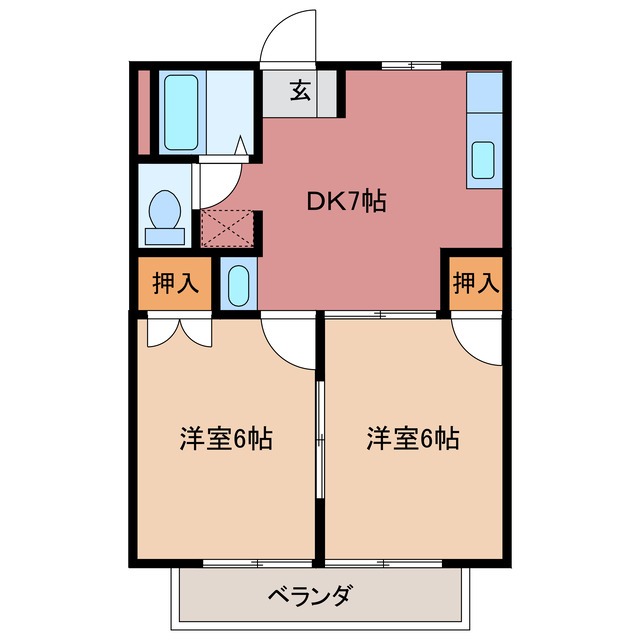 伊勢市二見町溝口のアパートの間取り