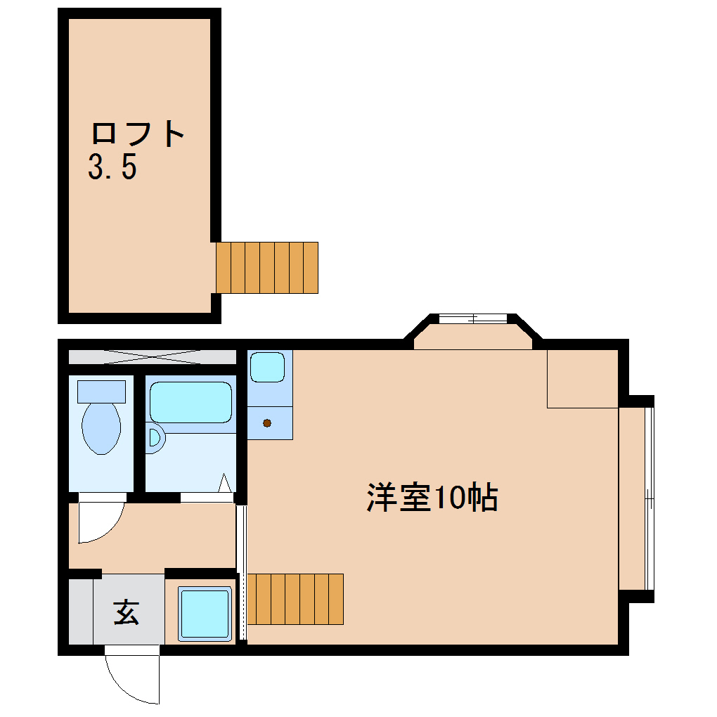 【静岡市清水区平川地のアパートの間取り】