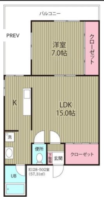 江戸川区西葛西のマンションの間取り