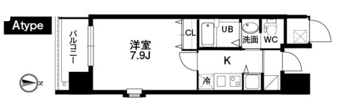 クラウンハイム北心斎橋フラワーコートの間取り