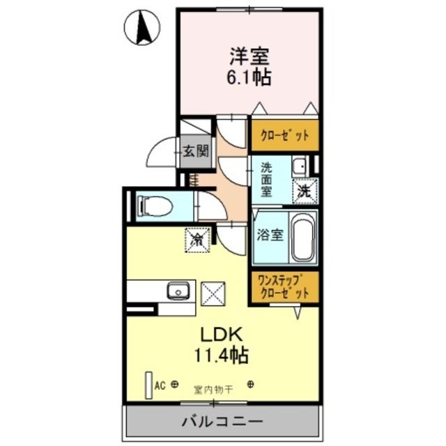 郡山市富久山町久保田のアパートの間取り