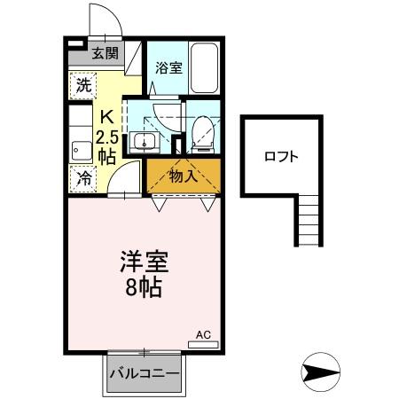 福山市桜馬場町のアパートの間取り