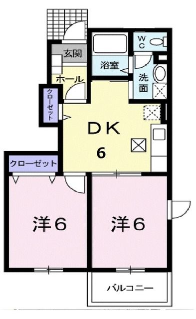 須賀川市千日堂のアパートの間取り