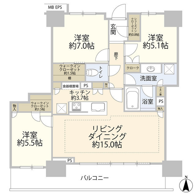 幕張ベイパーク　スカイグランドタワー（０００４７６３）の間取り