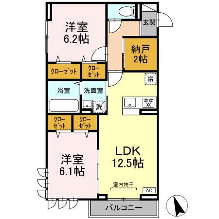 足立区扇のアパートの間取り