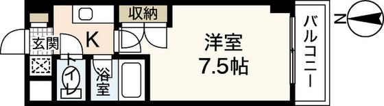 広島市西区大芝のマンションの間取り