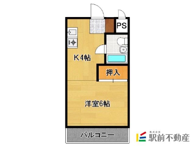 【太宰府市通古賀のマンションの間取り】