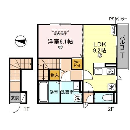 神戸市垂水区名谷町のアパートの間取り