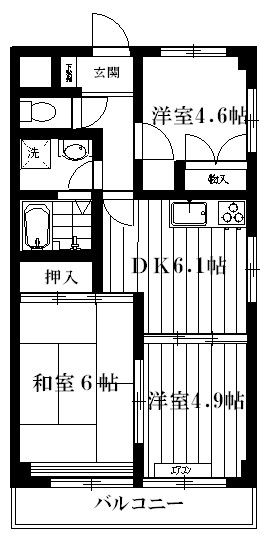 戸田市喜沢南のマンションの間取り