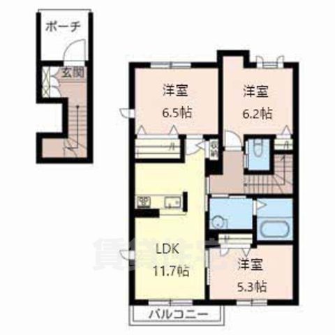 ラテール平城Ａの間取り