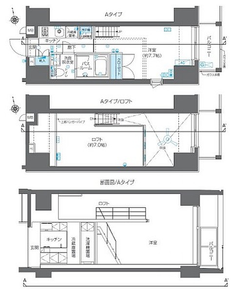 港区六本木のマンションの間取り