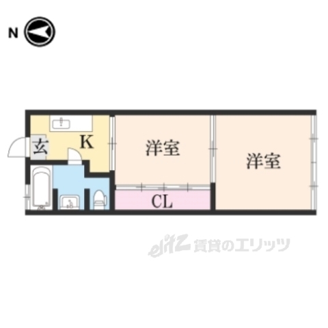 福知山市駅南町のアパートの間取り