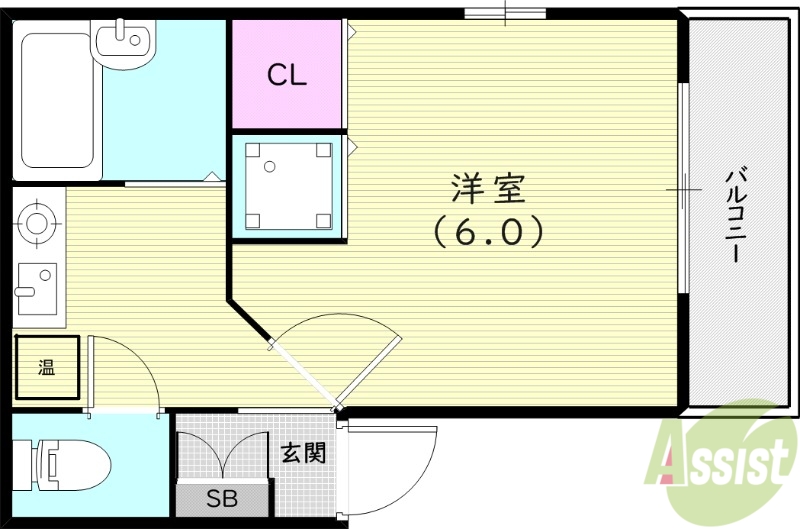 神戸市兵庫区金平町のマンションの間取り