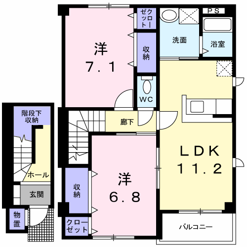 リヴィエールBの間取り