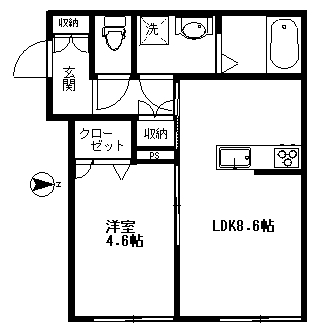 世田谷区上北沢のマンションの間取り