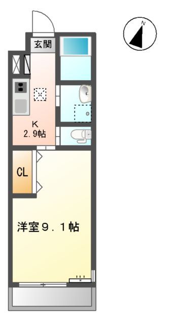 田原市片西のアパートの間取り