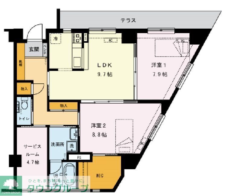 横浜市保土ケ谷区帷子町のマンションの間取り