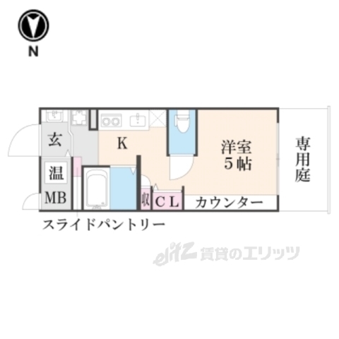 京都市上京区毘沙門町のマンションの間取り