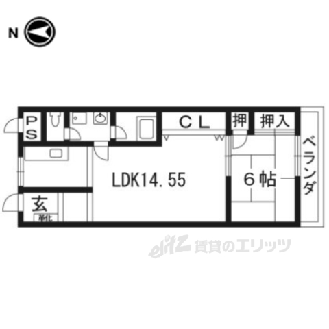 京都市伏見区深草野田町のマンションの間取り