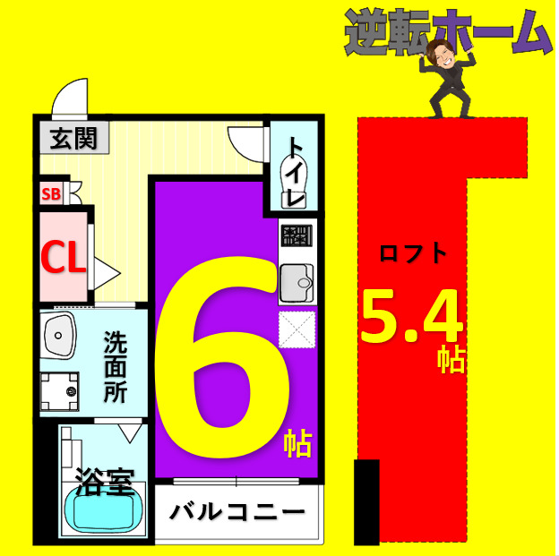 名古屋市中区新栄のアパートの間取り