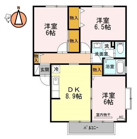 徳島市名東町のアパートの間取り