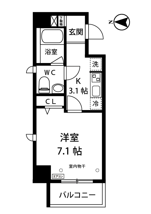 クロムフィット武蔵小杉2の間取り