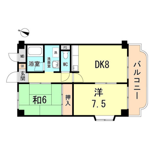 伊丹市荻野のマンションの間取り