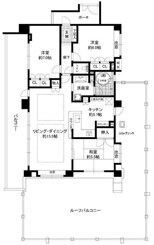 柏市十余二のマンションの間取り