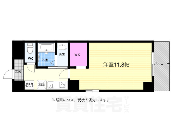 京都市中京区船屋町のマンションの間取り