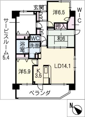 ポレスター大谷弐番館　１００２の間取り