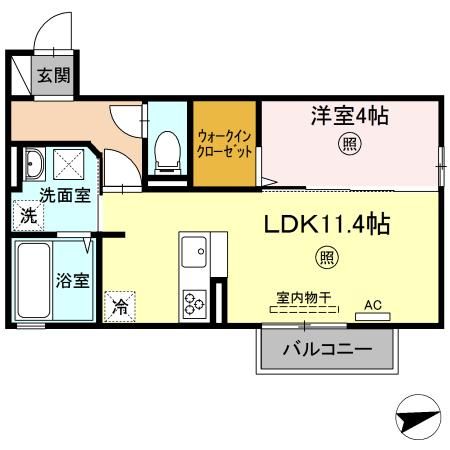 エスポワール京和　B棟の間取り